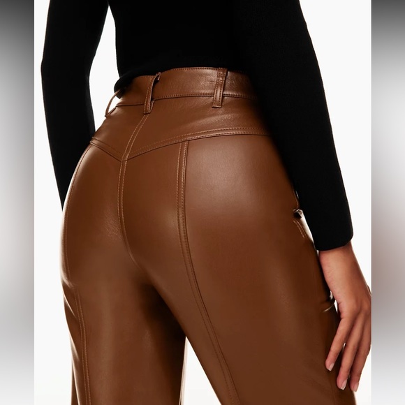 ARITZIA WILFRED REBEL PANT a straight leg leather pant - Picture 3 of 11